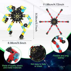 Junkin Transformable Spinner Chain Robot Glow, featured for varied tactile configurations.