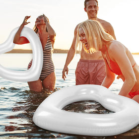 Junkin heart pool float at a wedding party setting as prop