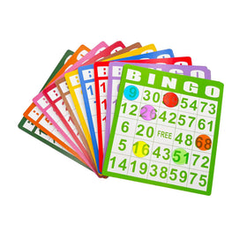 JUNWRROW bingo chips bag with 600 colorful pieces for quick setup.