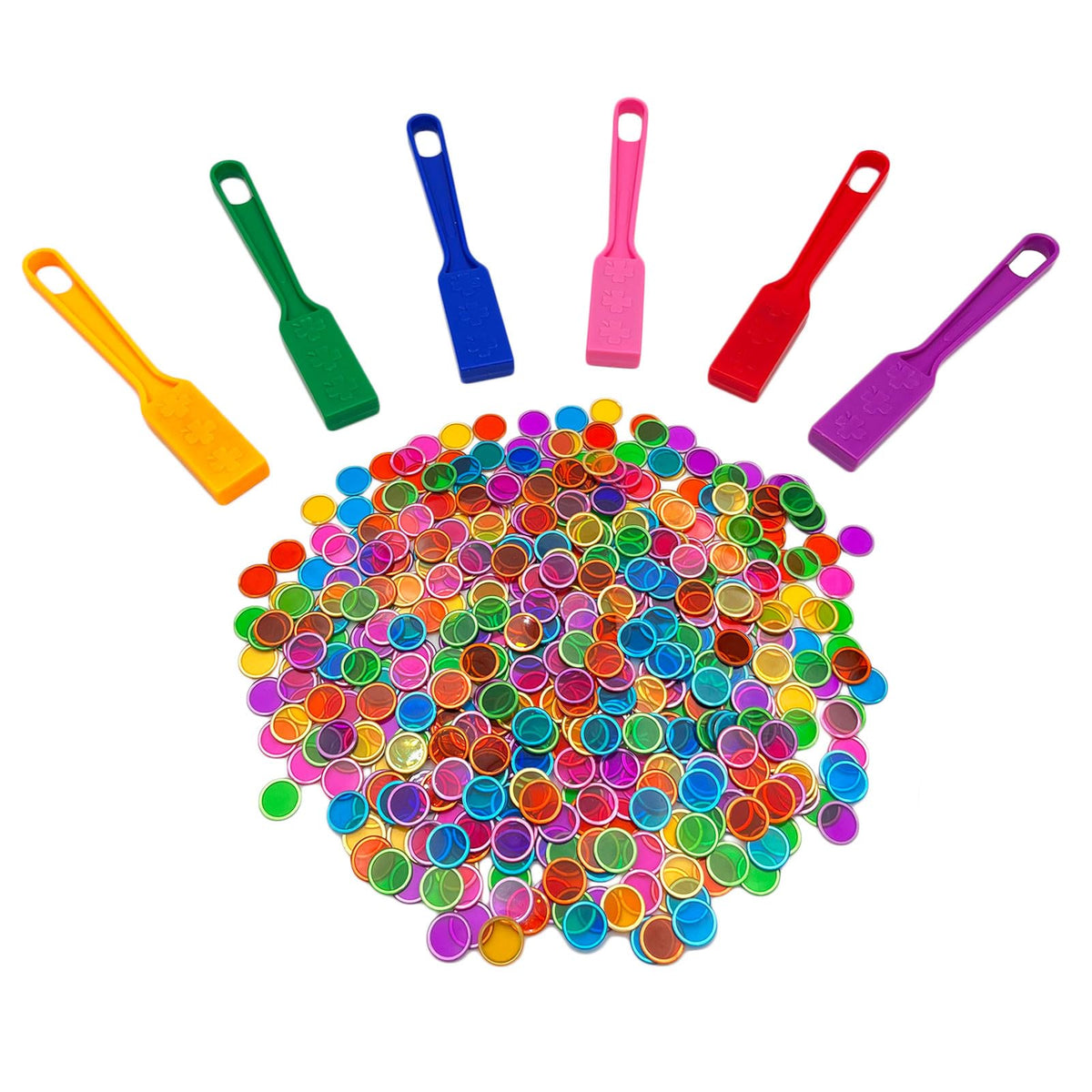 JUNWRROW magnetic bingo wand in action with colorful chips for group play
