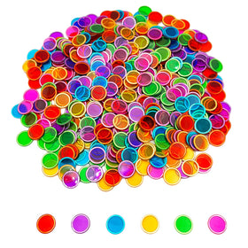 JUNWRROW rainbow metal chips showcase 600 pieces for counting and sorting activities