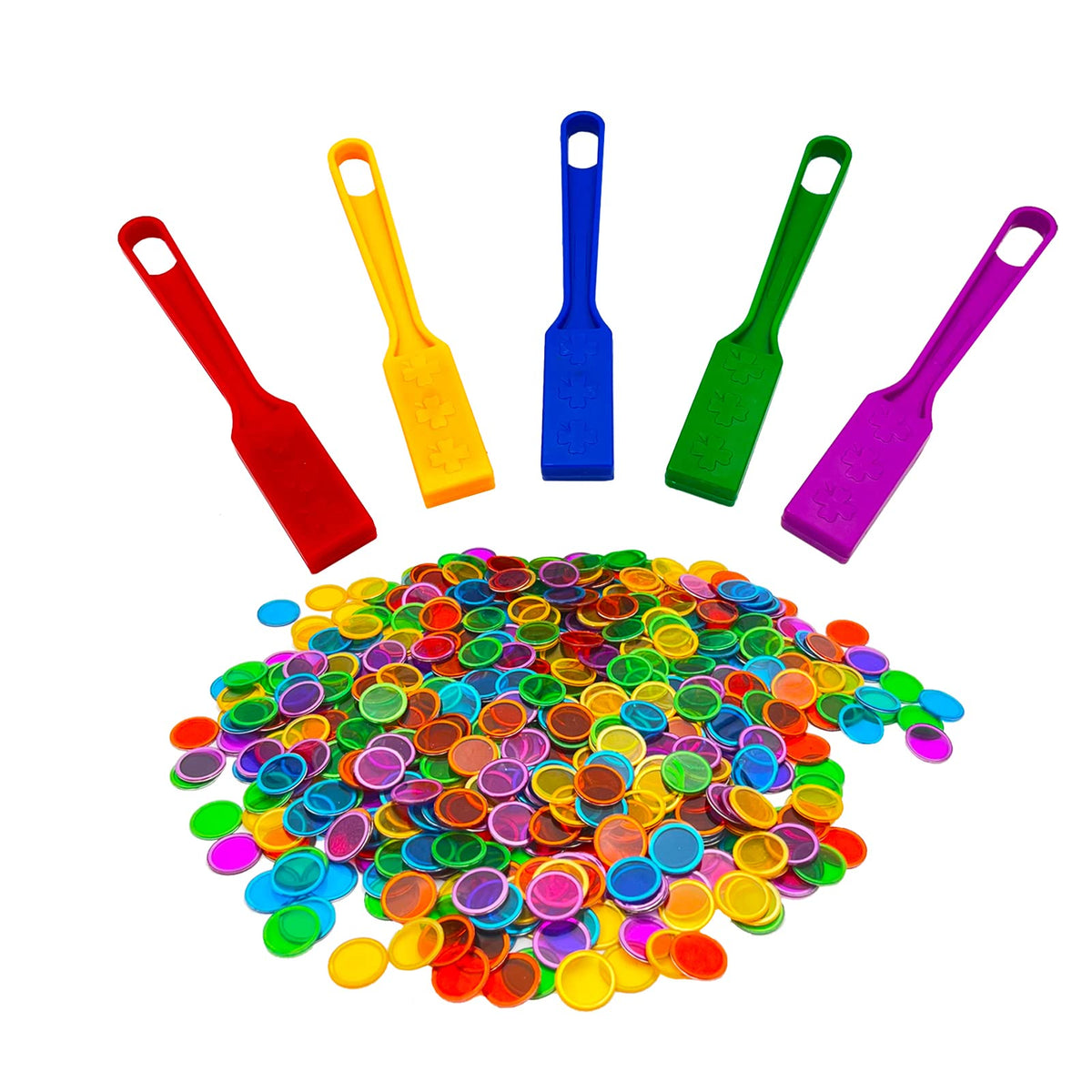 JUNWRROW magnetic bingo wand with rainbow chips for group play and quick setup.