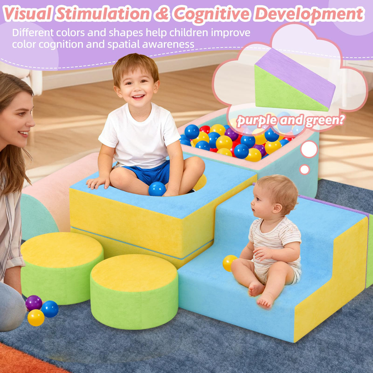JUOIFIP toddler ball pit adds sensory fun and exploration.