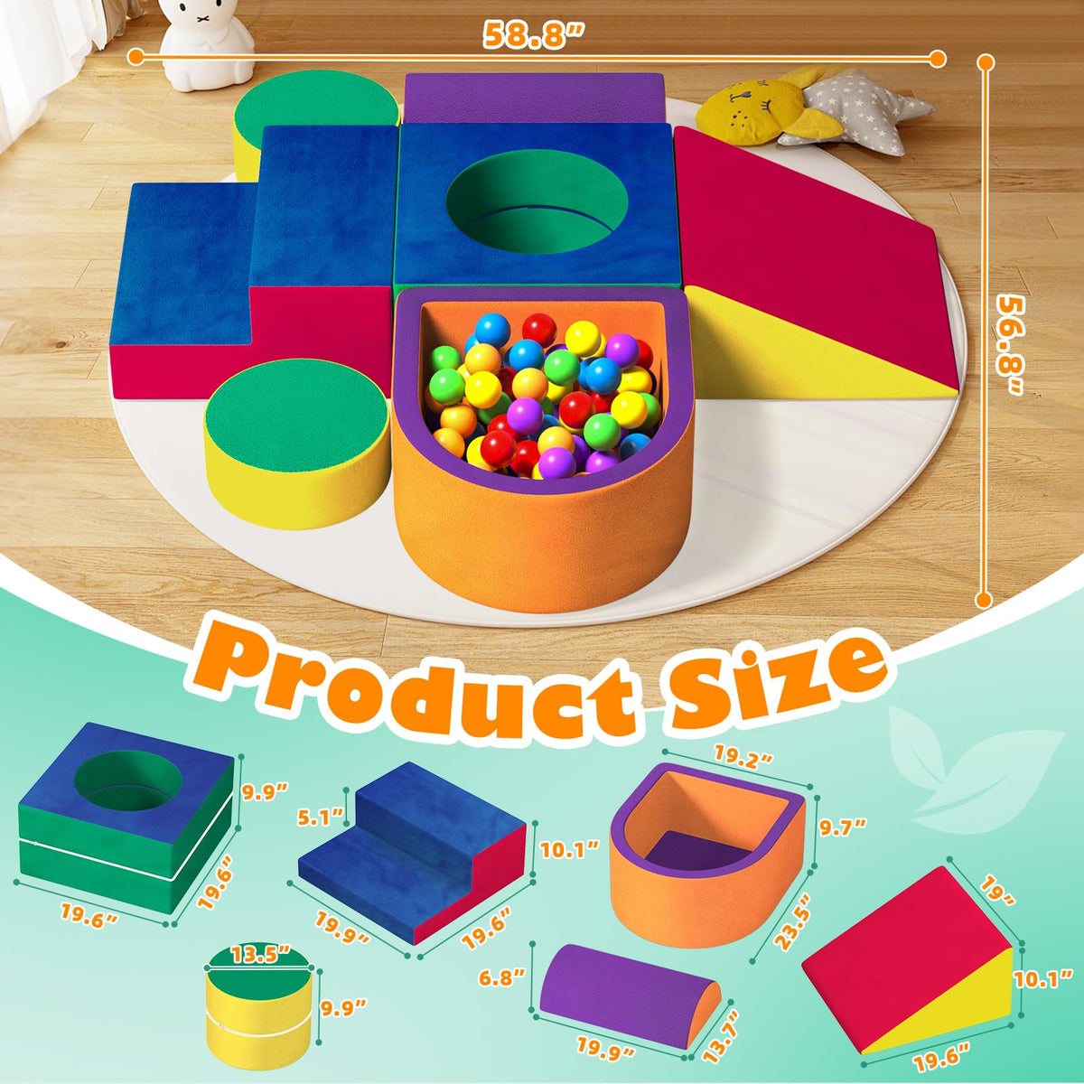 JUOIFIP toddler climbing blocks slide demonstrates smooth play and crawling fun