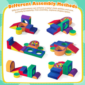 JUOIFIP toddler climbing blocks soft foam closeup emphasizes cushioned safety and rebound resilience