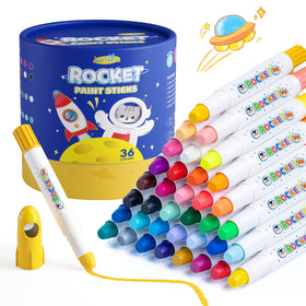 JUPITEARTH 36-color tempera sticks provide bold pigment for vibrant paper art.