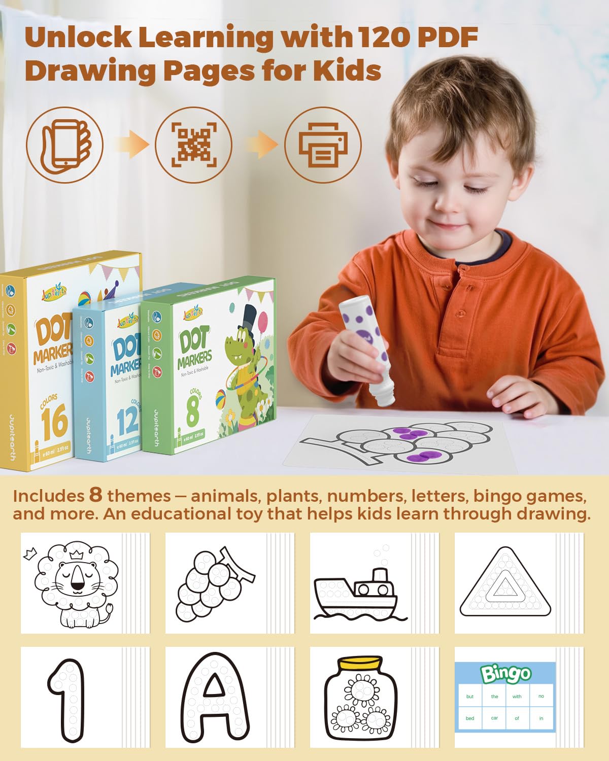 JUPITEARTH non-toxic, odorless ink safe for kids