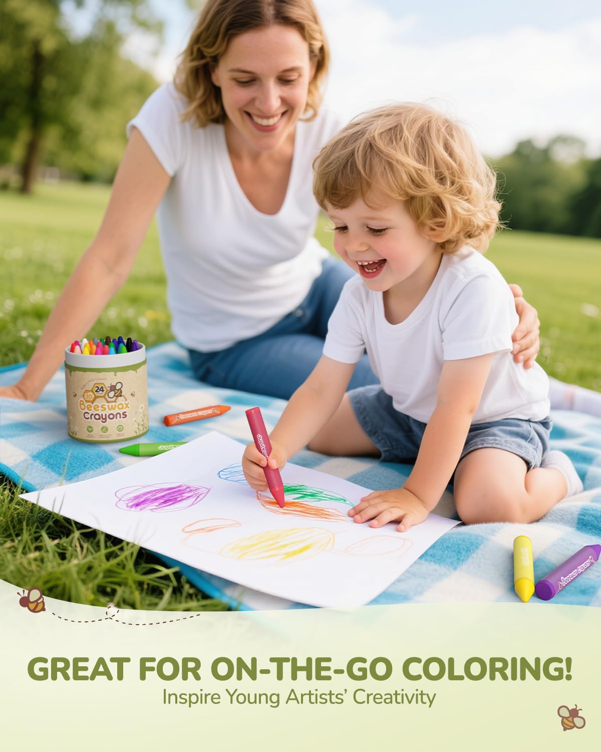 JupiterEarth travel-friendly crayon box fits backpacks for on-the-go art.
