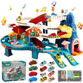 Juqic dinosaur hill ramp setup invites imaginative play and easy assembly.