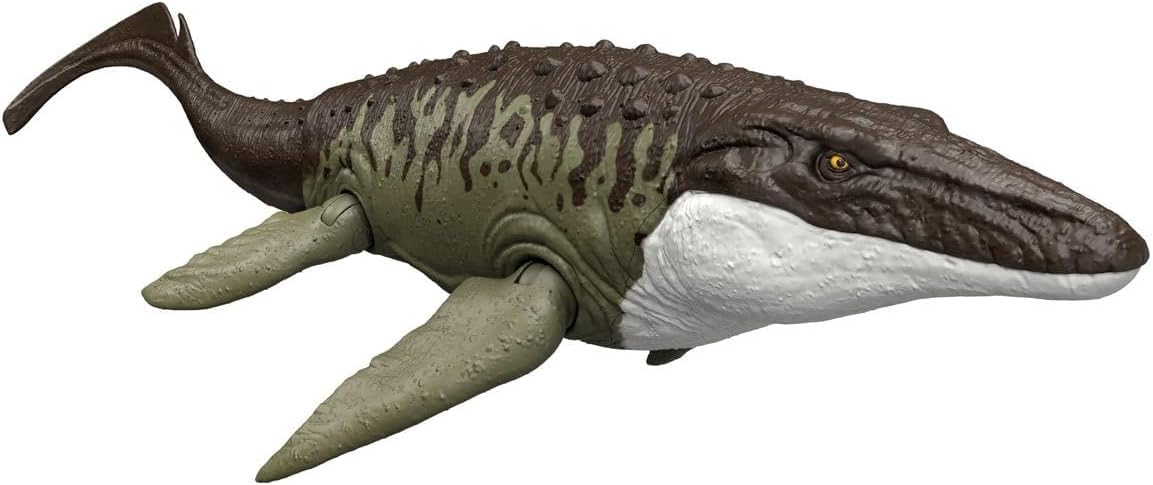 Jurassic World Rebirth Mosasaurus figure front view shows authentic design for display and play.
