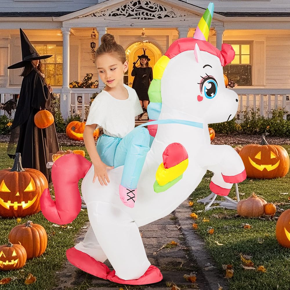 JUROSAICA child posing in unicorn costume at birthday party