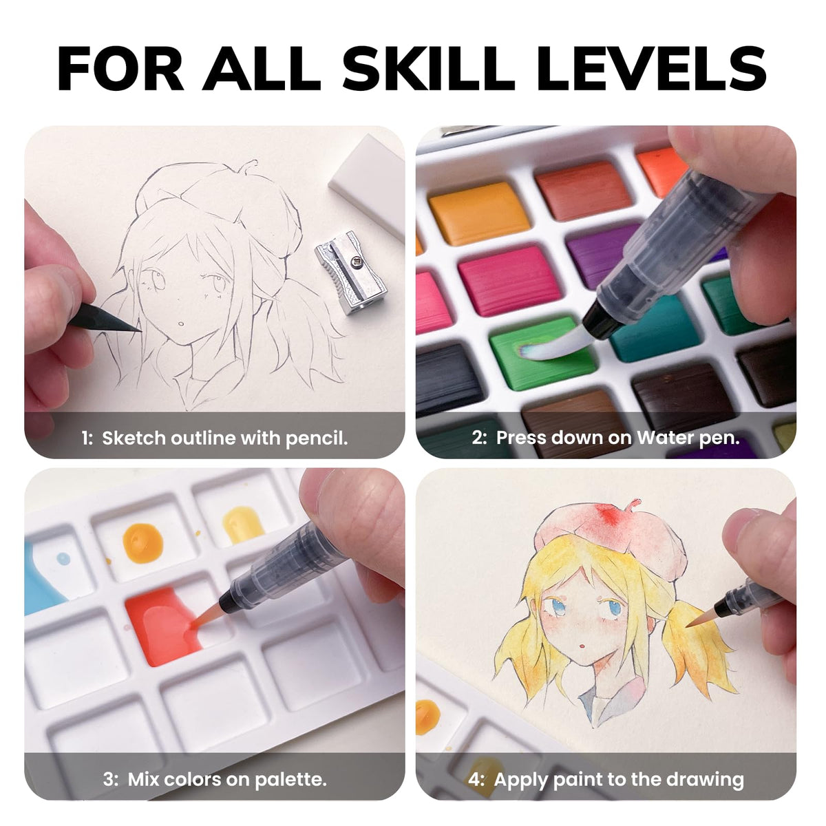 JusArt gel ink pen for precise detailing in watercolor work