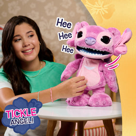 Just Play Disney Angel plush offers affectionate responses when kissed or held.