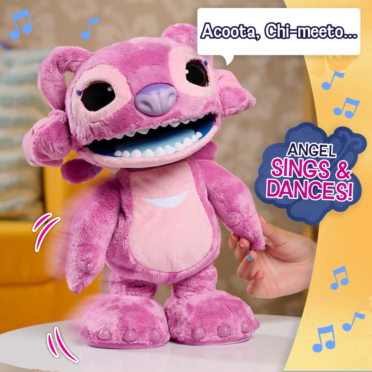 Just Play Disney Angel plush performs tantrum movements for dramatic play.