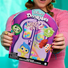 Just Play Disney Doorables Inside Out 2 Disgust figure with glittery eyes, ideal for display and trades