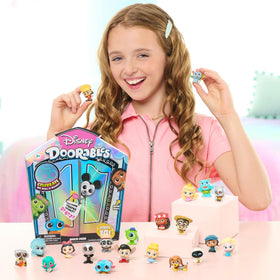 Just Play Disney Doorables Series 10 figures close-up with glitter eyes spark imagination and collecting.