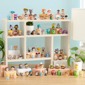 Just Play Disney Doorables Series 10 one-and-a-half-inch figures offer compact display potential.