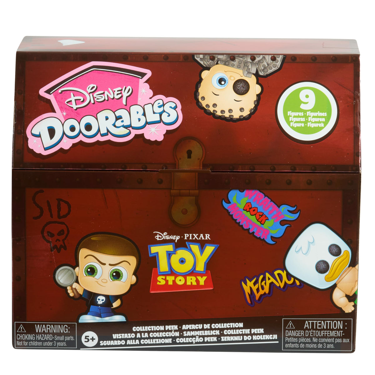 Just Play Disney Doorables Sid's Toy Box Peek unboxing reveals nine collectible figures for display