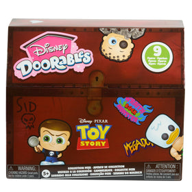 Just Play Disney Doorables Sid's Toy Box Peek unboxing reveals nine collectible figures for display