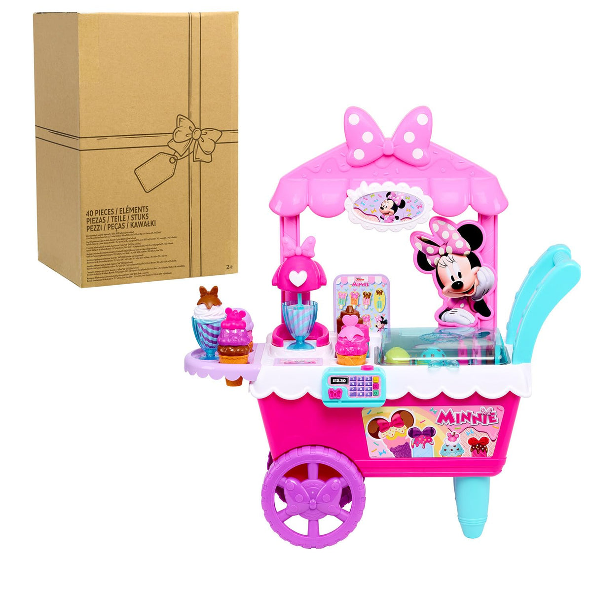 Just Play Minnie Mouse ice cream cart rolling for pretend play