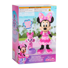 Just Play Disney Jr Minnie Pet Fun Doll poseable with rainbow bow lighting