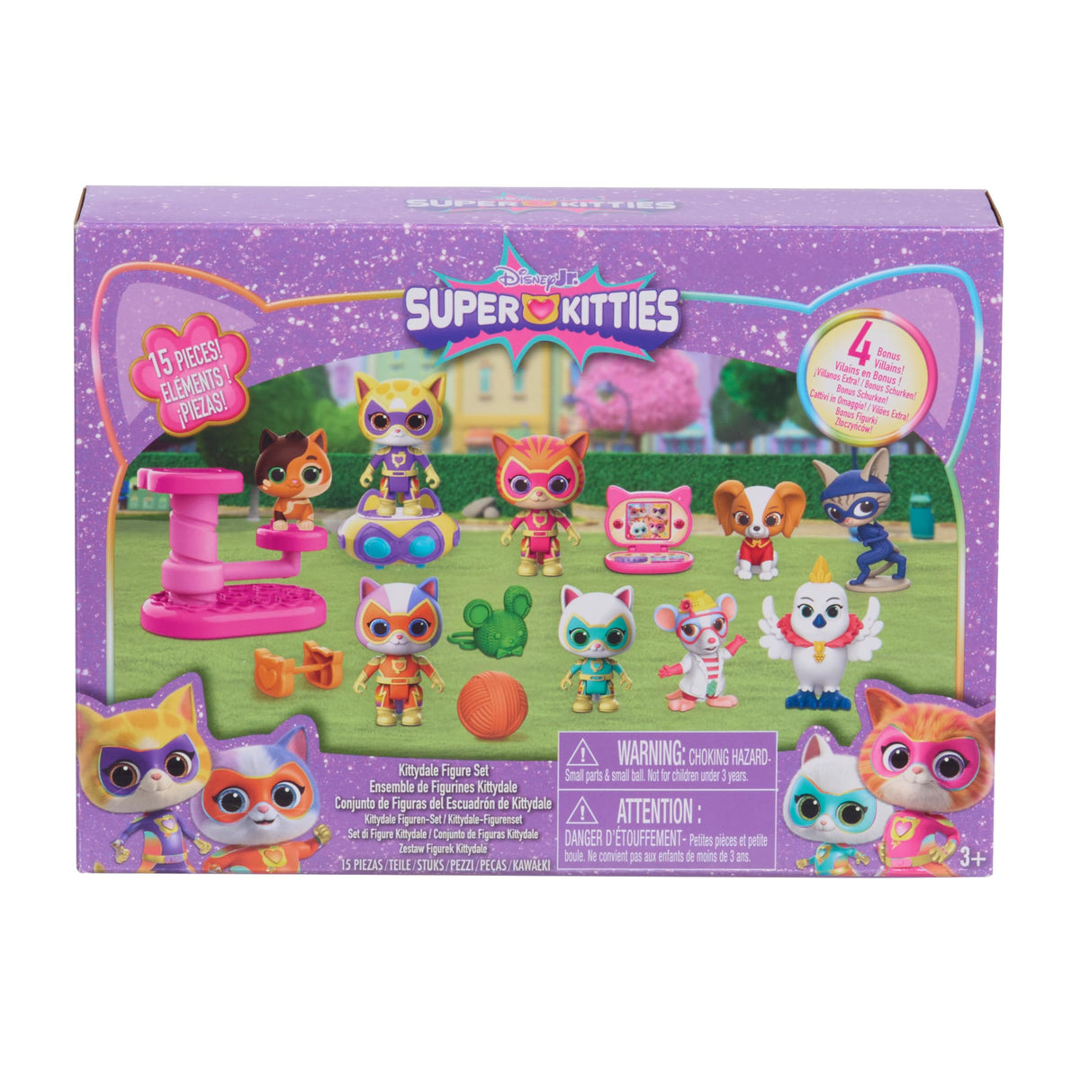 Just Play Disney Jr. SuperKitties Kittydale figure set for imaginative play.