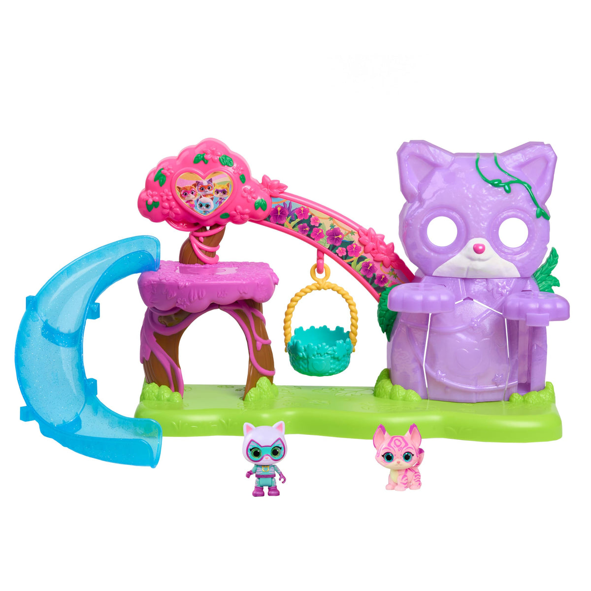 Just Play Disney Jr. SuperKitties Su-Purr Wild treehouse playset with Bitsy and Willa for imaginative adventures.