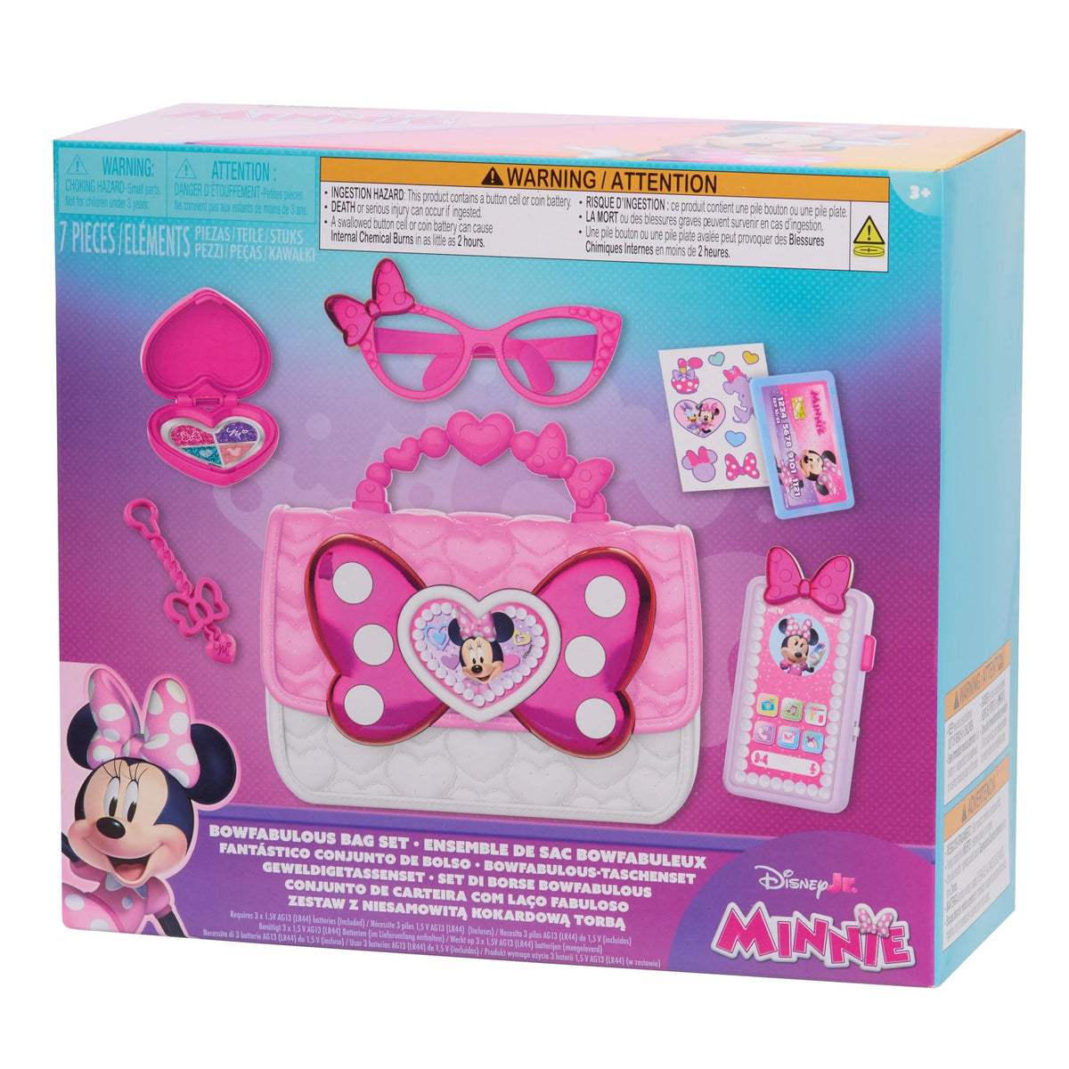 Just Play Disney Minnie Bowfabulous bag front view showing playful design for imaginative adventures