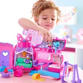 Just Play Minnie Mouse glamper open from back showing multi-level play area and slide