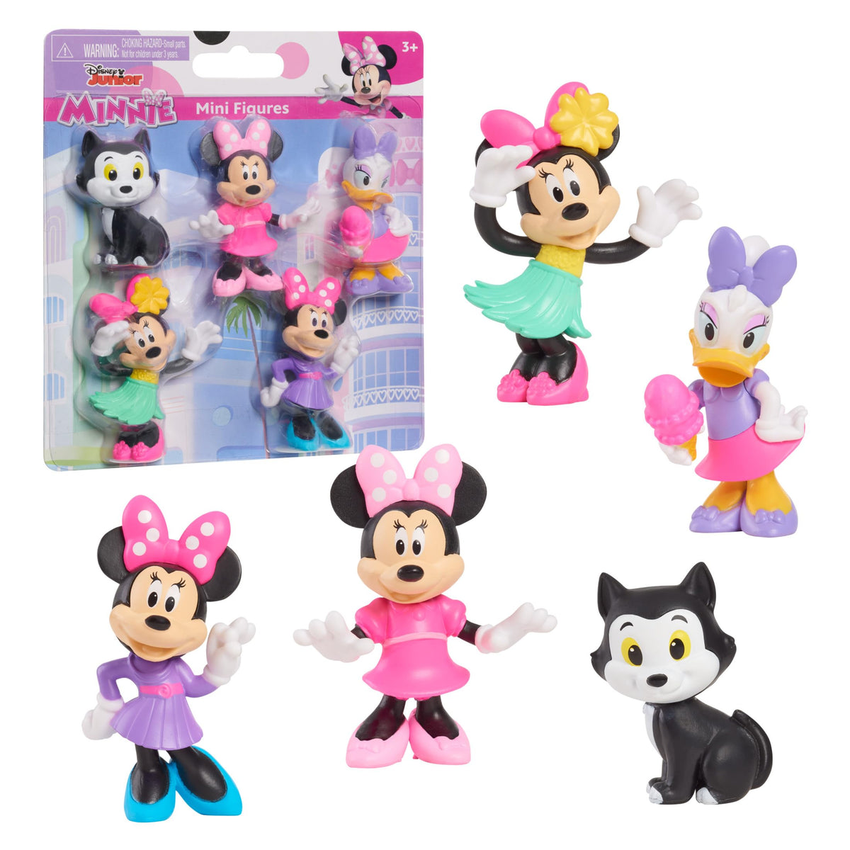 Just Play Disney Junior Minnie Mouse classic Minnie figure for imaginative play.