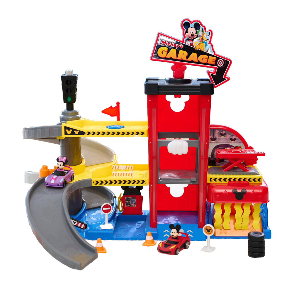 Just Play Disney Junior Mickey Mouse Ready to Race Garage layout for imaginative play