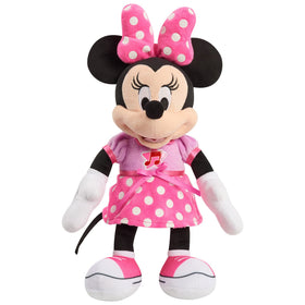 Just Play Minnie Mouse Singing Fun Plush with light-up bow for bedtime fun.