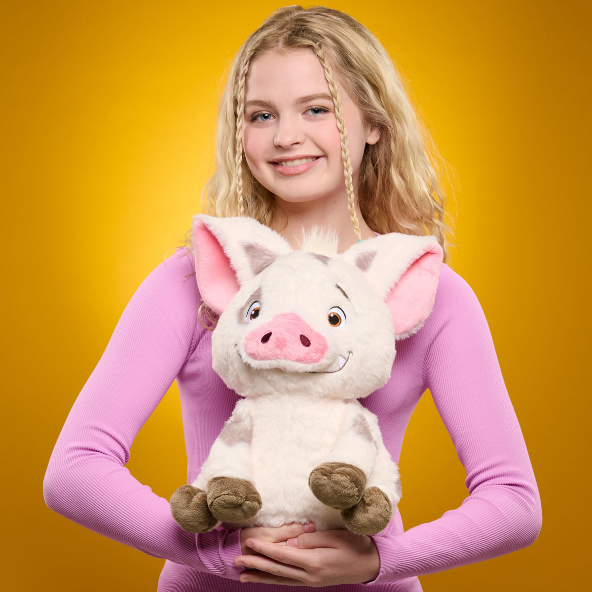 Just Play Disney Moana 2 Pua plush embroidery details add character.