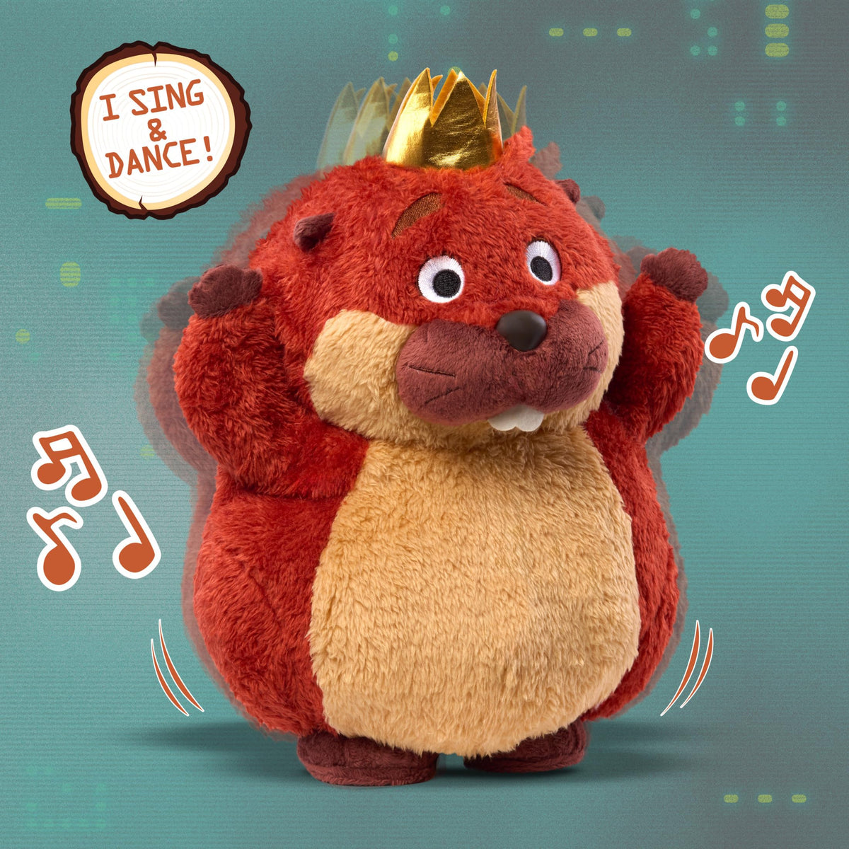 Small gold crown detail on King George plush for a royal touch.