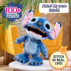 Disney Stitch plush moving eyes showing lifelike play motion