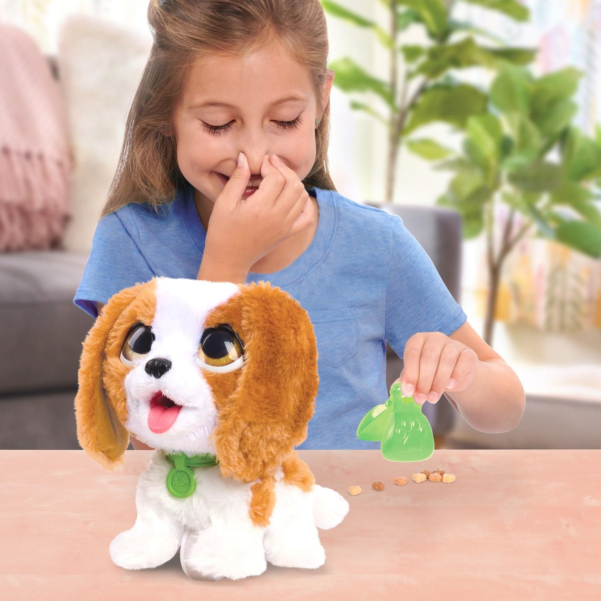 Just Play furReal Poop-A-Lots Cavalier King Charles Spaniel feeds treats for engaging pretend care.