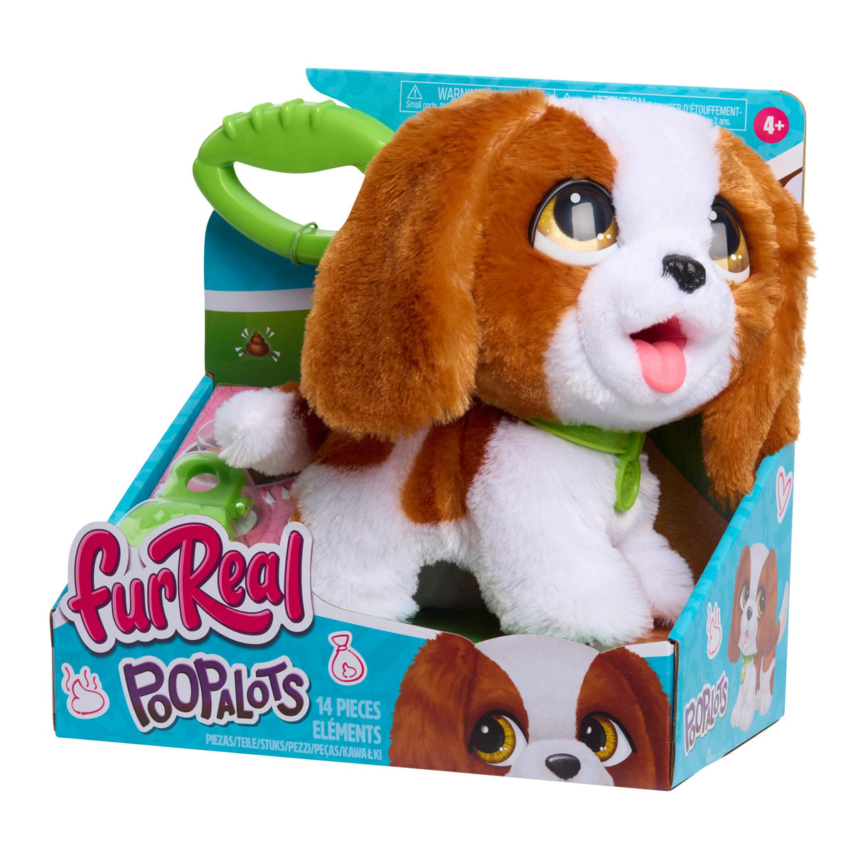 Just Play furReal Poop-A-Lots Cavalier King Charles Spaniel walks with a lifelike gait for active playtime.