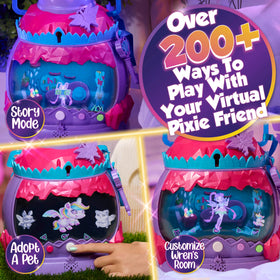 Just Play HOLOBRITE Pixie Lantern key-unlock sequence illustrating dual-world access.