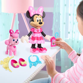 Just Play Minnie bow lights with colorful effects during pretend adventures
