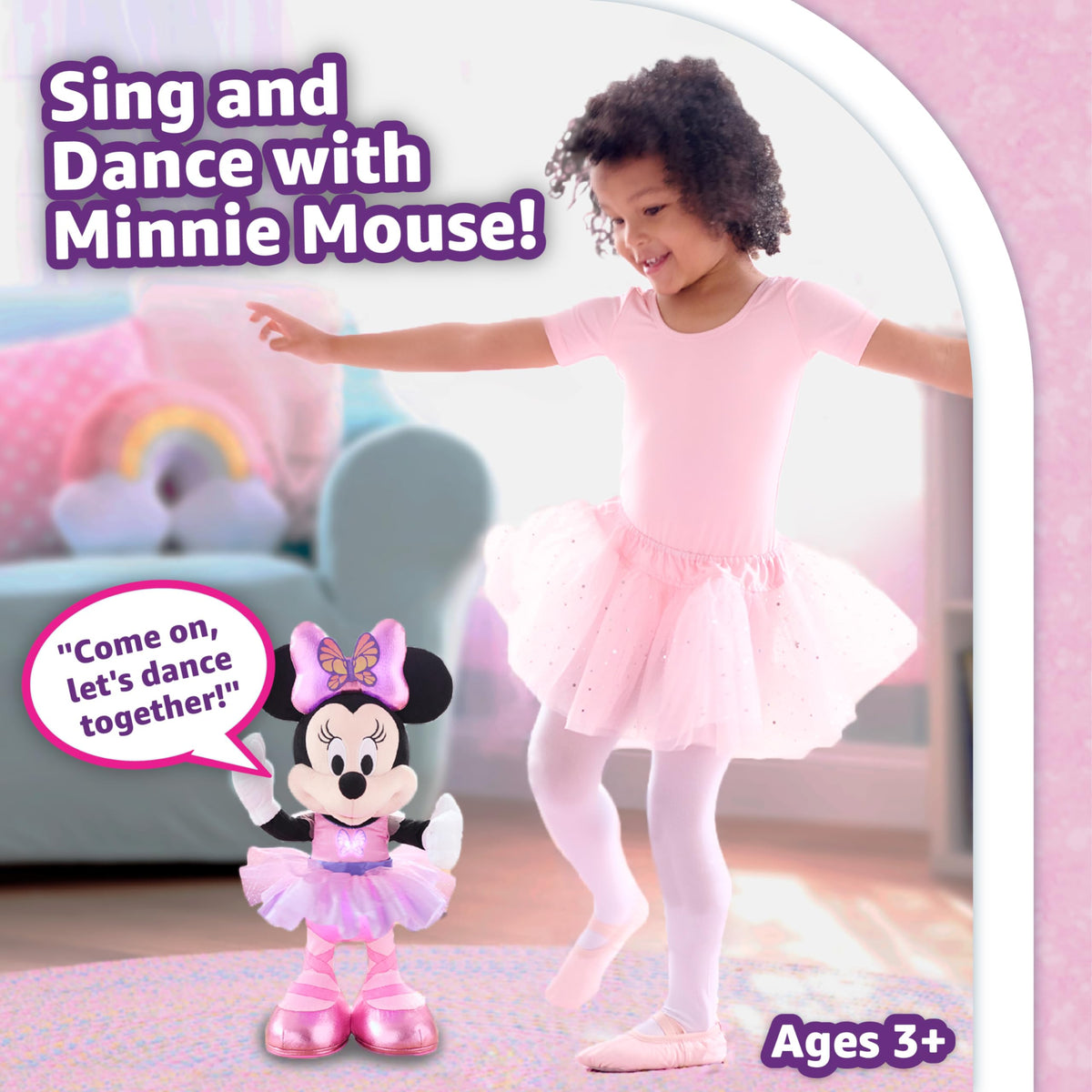 Bow LEDs glow on Minnie’s bow for brighter dance recital moments.