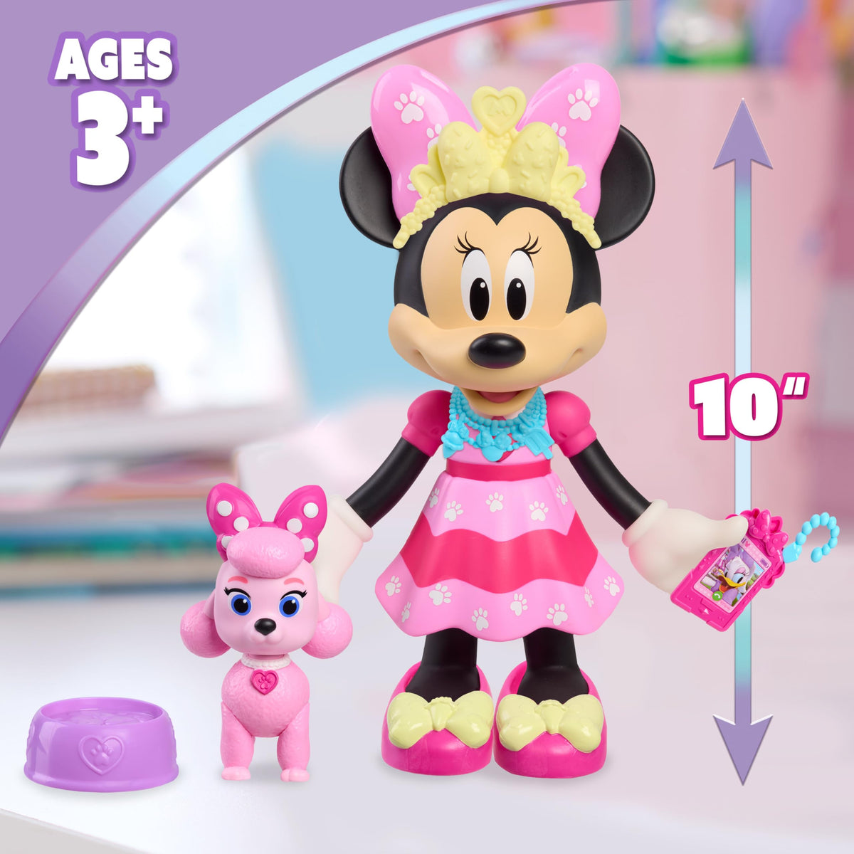 Just Play Minnie dress accessories, necklace, and tiara for quick outfit changes