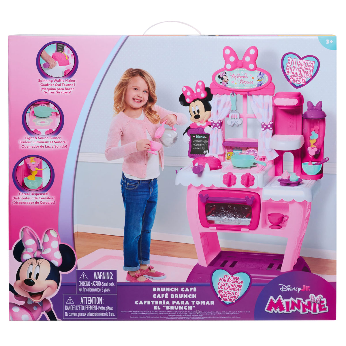 Just Play Minnie Brunch Cafe fried egg adds realistic breakfast play scenarios.