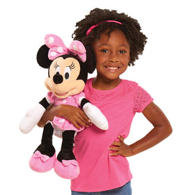 Just Play Minnie Mouse plush back view, perfect for storytelling and treasure hunts.