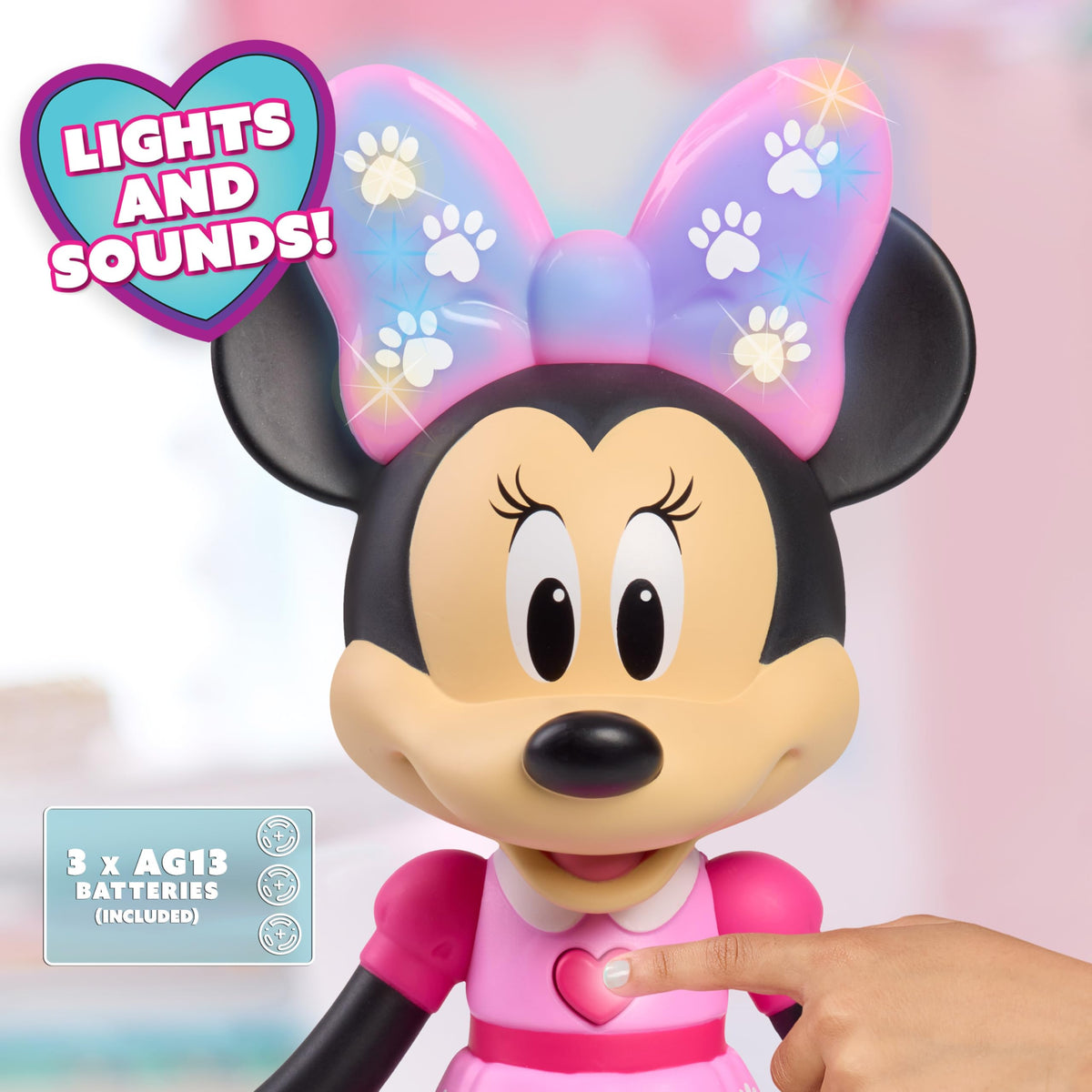 Just Play Minnie 10-inch poseable doll for versatile poses and play