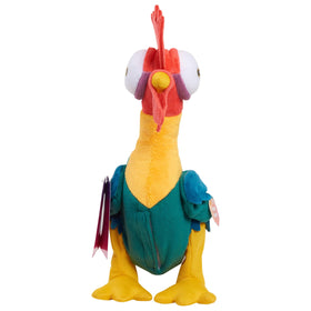 Close-up of Hei Hei dancing action and clucking sounds during playtime