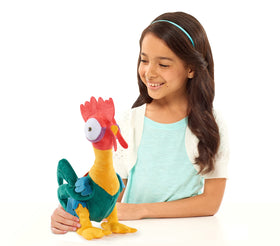 Hei Hei left wing press activates sounds and movement for interactive fun