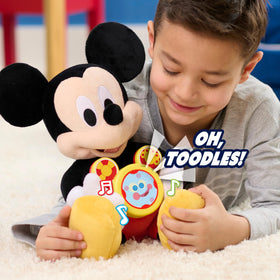 Just Play Oh, Toodles! Mickey plush screen guides play choices.
