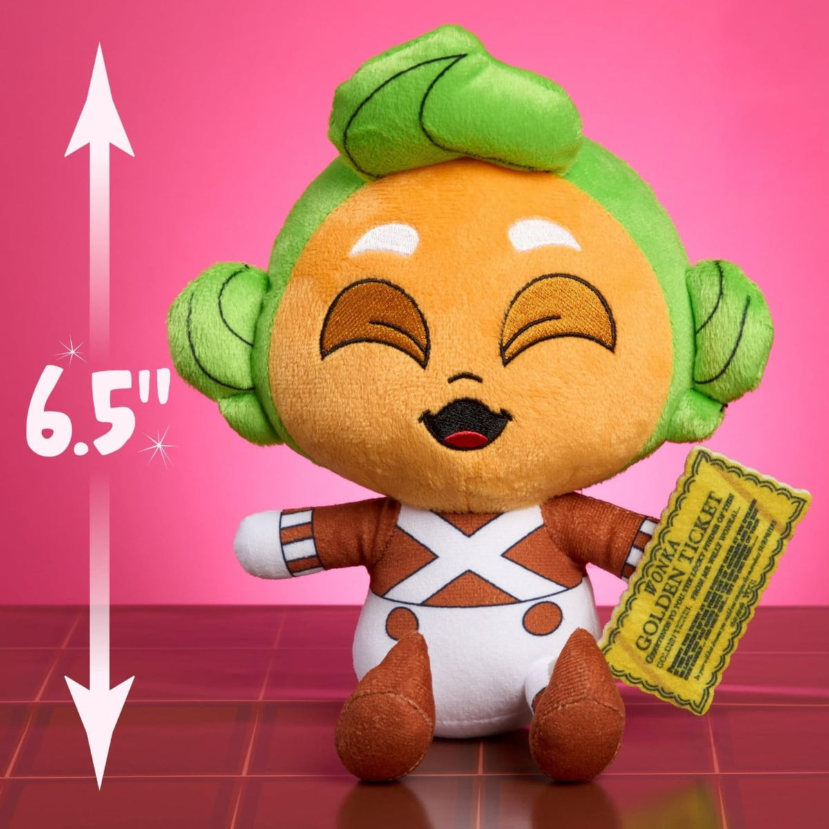 Just Play Oompa Loompa plush embroidered face expression.