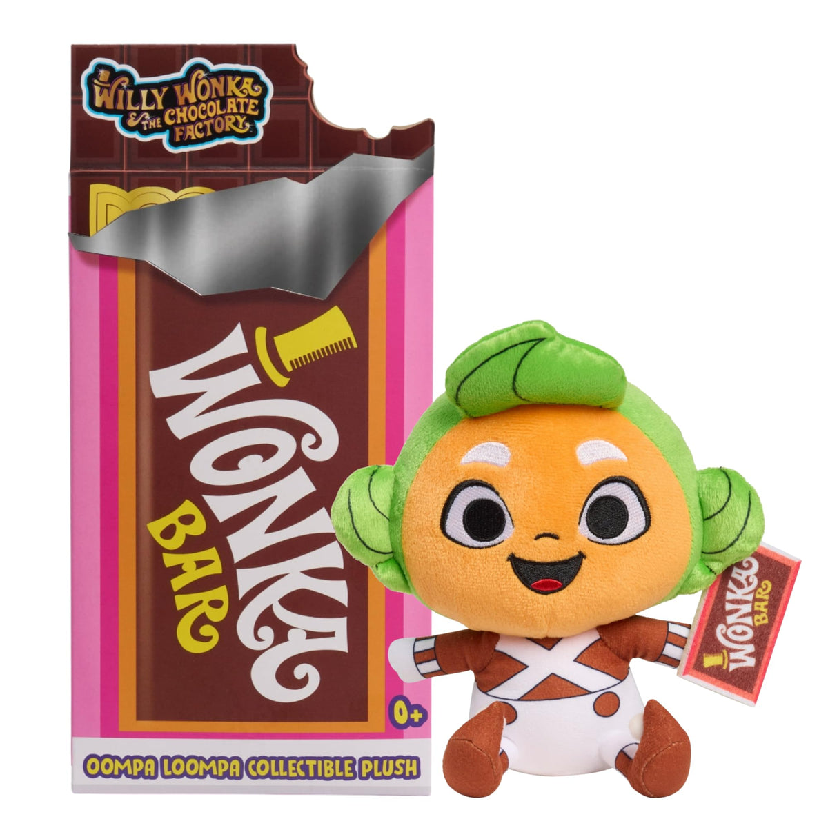Just Play Oompa Loompa plush front view, ideal display for fans.