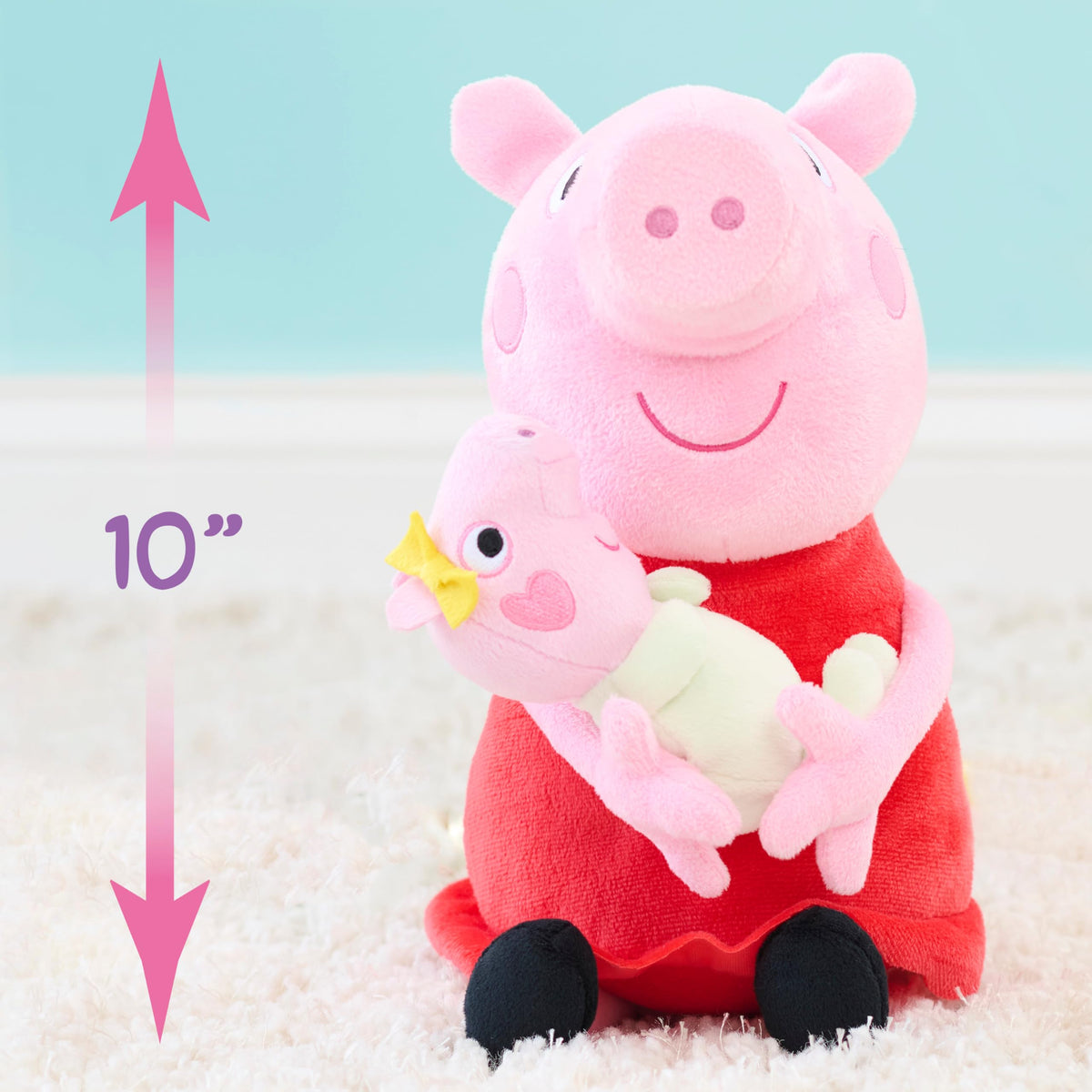 Just Play Peppa Pig Big Sis Plush in a family-play setting